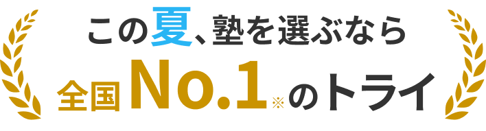 この夏、塾を選ぶなら全国No.1※のトライ