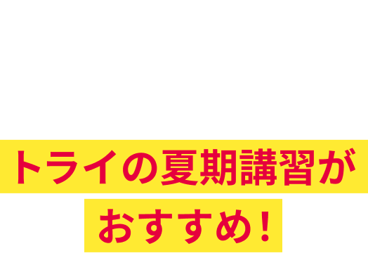 だから今年の夏、成績アップを本気で目指すならトライの夏期講習がおすすめ！